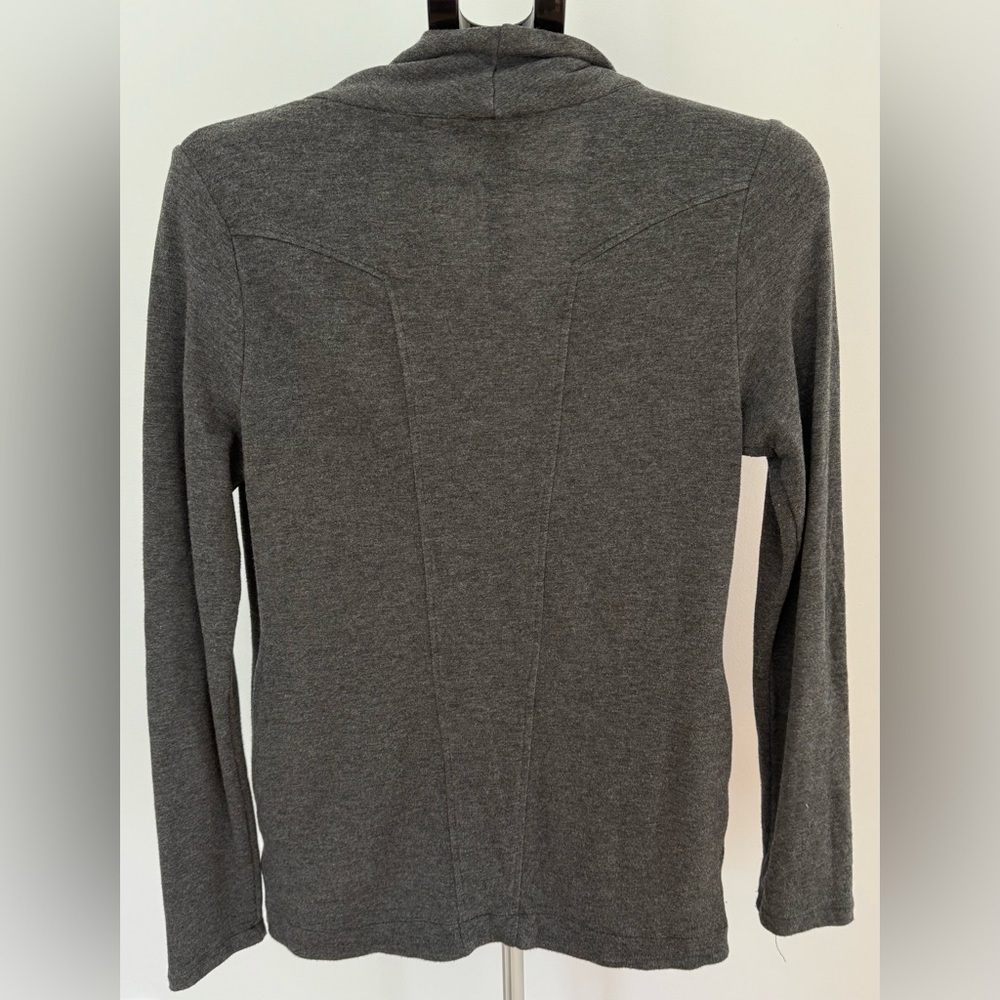 H by Bordeaux | Gray Cowl/Drape Sweatshirt with Zipper | Size Small - Picture 2 of 4